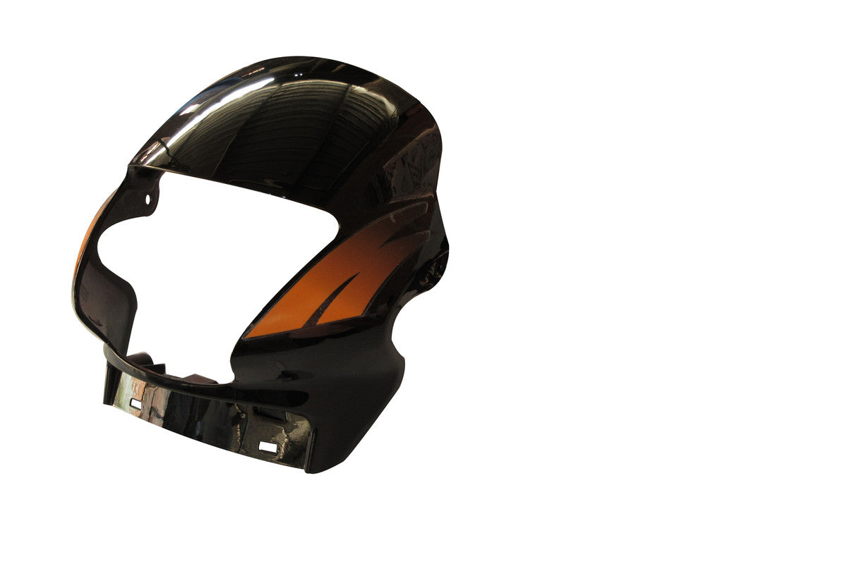 Headlight Visor Fit For Hero Passion Plus Black (Orange Sticker