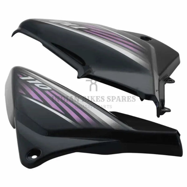 Side Panel/Side Cowl Set for Honda Dream Neo Black (purple Sticker ...