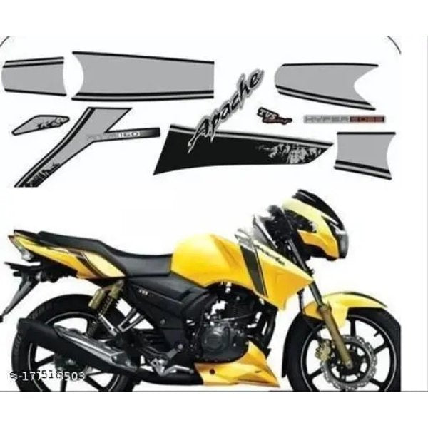 Apache Rtr Sticker Without Sticker Sticker Kit-tvs Apache Rtr 160cc (tank Color-yellow) -- tvs-apache-rtr ...